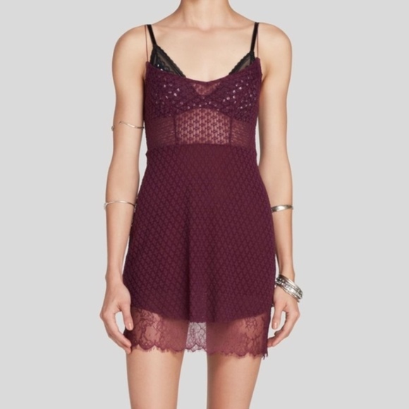 Free People Dresses & Skirts - SOLD Intimately Free People Purple Lace Sheer Slip